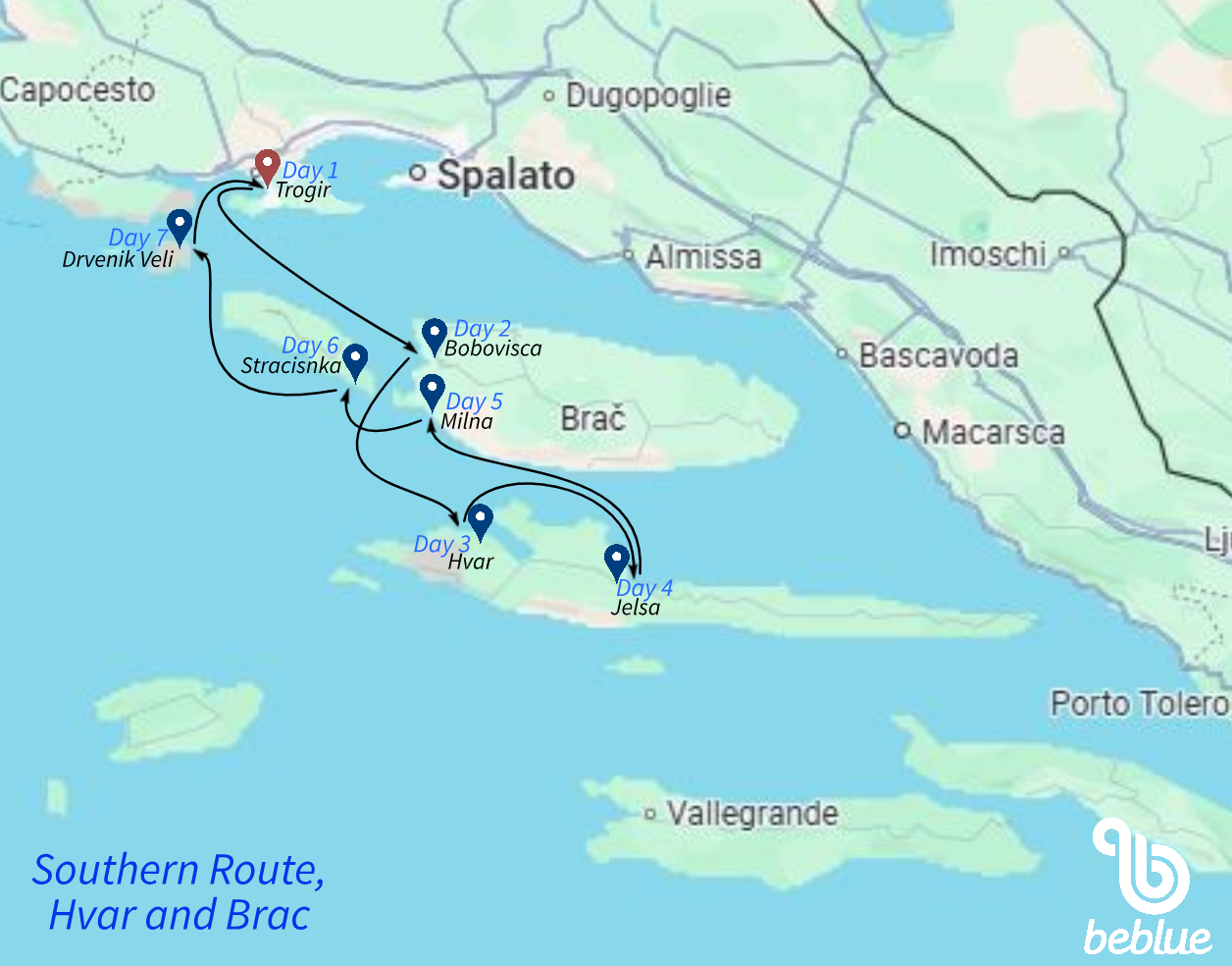 Southern route, Hvar and Brac - ID 220